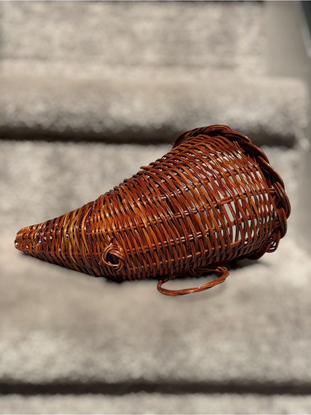Vintage Wicker Cornucopia Horn of Plenty Basket Fall Thanksgiving Wall Decor - Picture 6 of 10